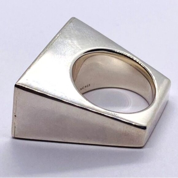 Tiffany & Co Gorgeous OUT OF RETIREMENT BLOCK Sterling Silver 925 Ring 6.25